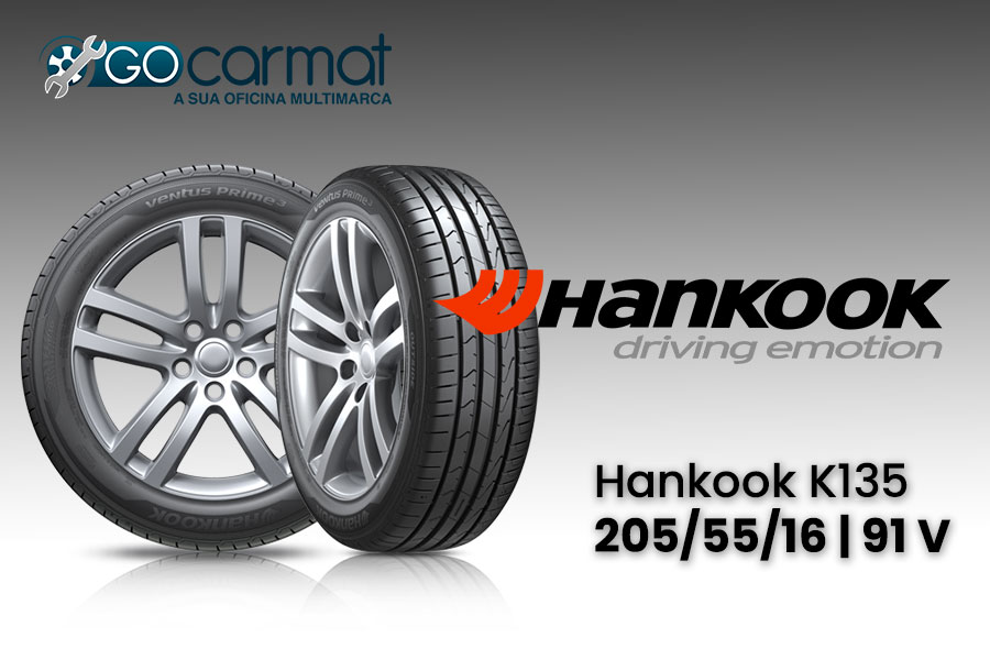 Pneu HANKOOK K135 195/55 VR16 87V - Été - Adhérence Renforcée, Résistance à L'aquaplaning, économe En Carburant